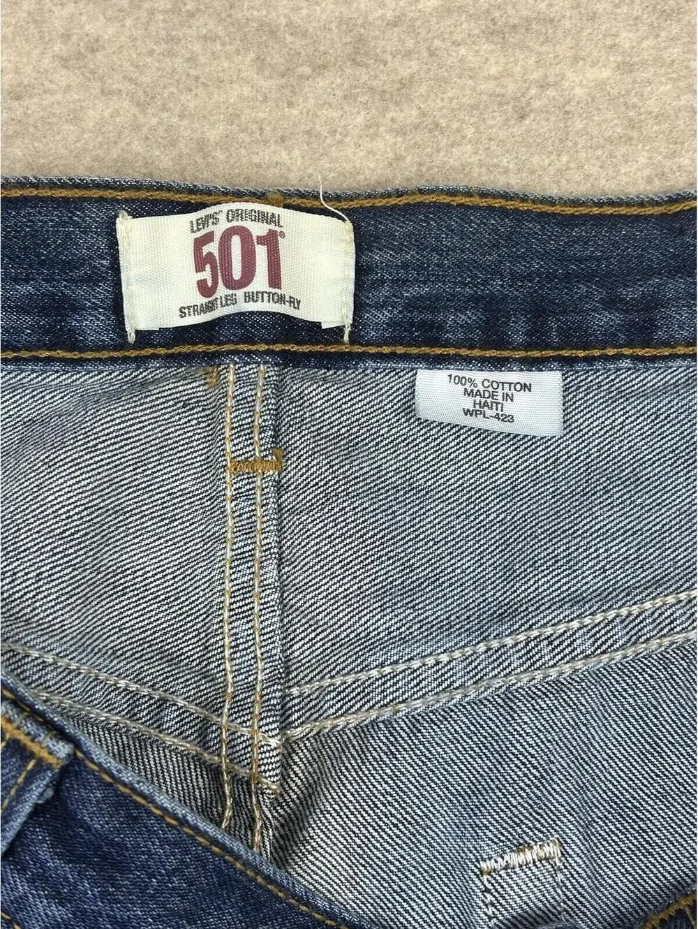 Levi's Y2K 501 Original Straight Leg Blue Jeans Size 38x30